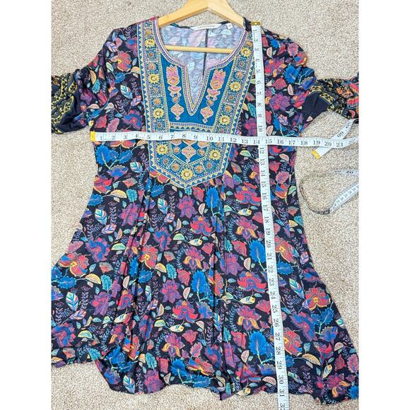 Soft Surroundings Womens Tunic Top Bell Sleeve Embroidered Floral Small Boho - Picture 9 of 9
